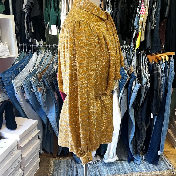 Vintage 70s lamé ascot Disco Party Top - Picture 2 of 4